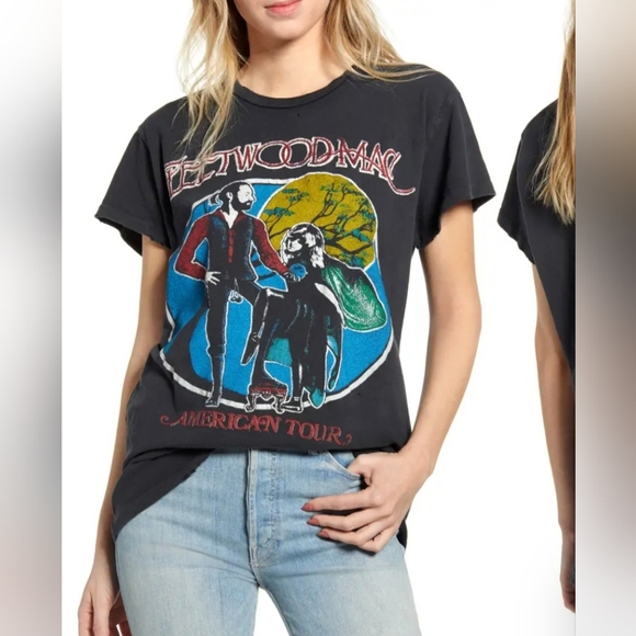 MadeWorn Tops - Madeworn Fleetwood Mac Graphic Band Tee Distressed sz Med fits M/L